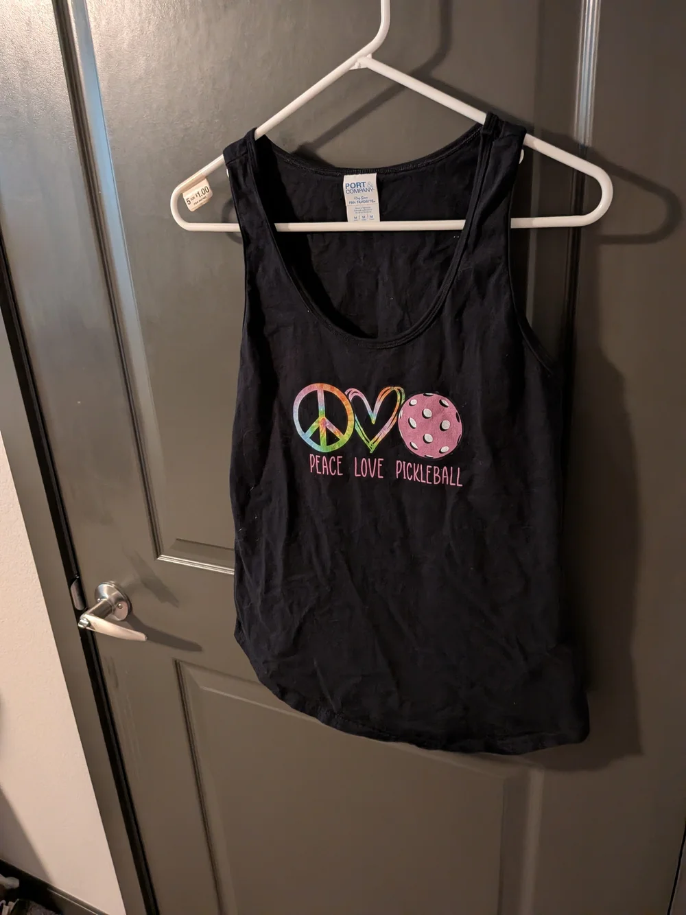 Peace Love Pickleball Black Graphic Tank